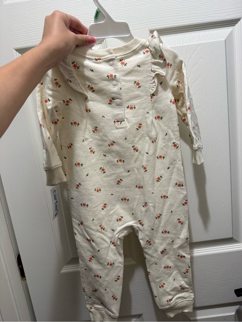 Carter's Cream Floral Ruffle Footie - Picture 2 of 2